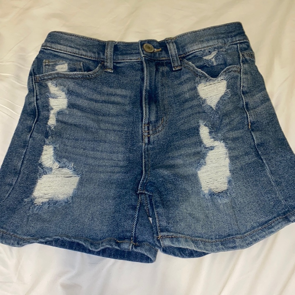 vintage stretch mom jean shorts